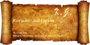Korpás Julianna névjegykártya